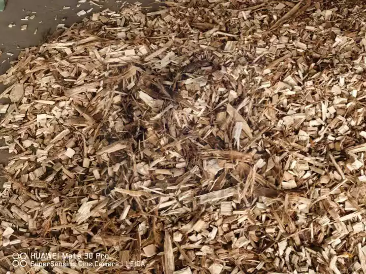 Wooden pallets after crushing