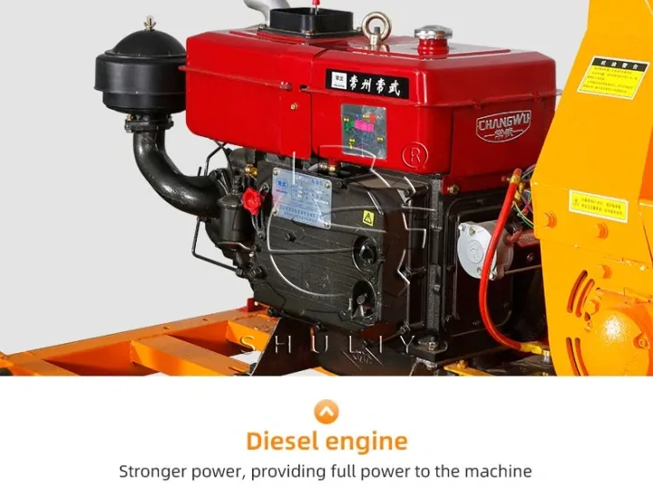 Branch Crusher Machine 1 Diesel enginge of branch crushing machine